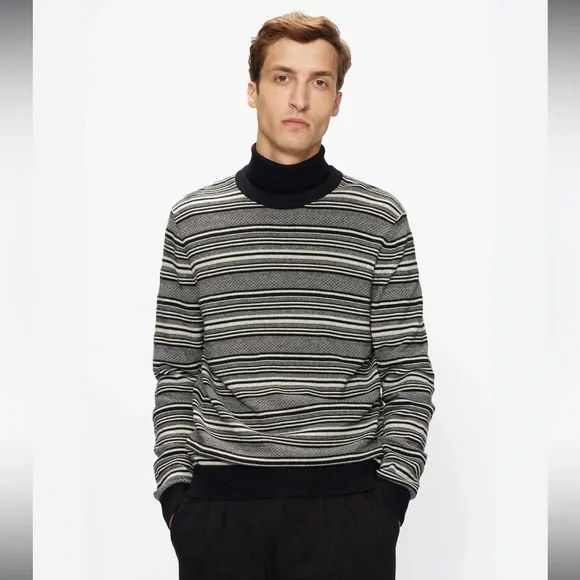 Ted Baker cashmere wool blend striped crew neck sweater - Picture 12 of 13